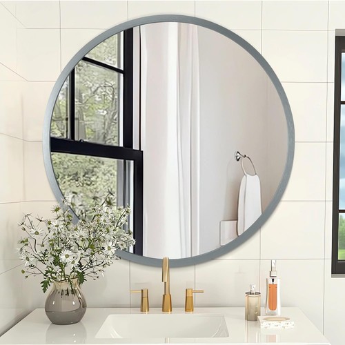 Round bathroom mirror matte - bathroom,